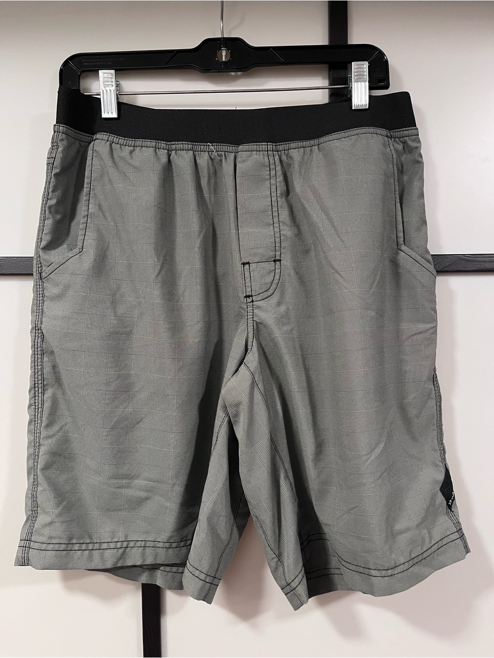 Prana Men's Gray Athletic Shorts with Black Waistband